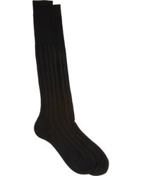 Barneys New York Rib Knit Over The Calf Socks