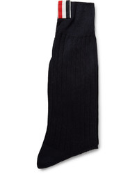 Thom Browne Ribbed Cotton Socks