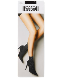 Wolford Ryssa Crystal Embellished Socks Black