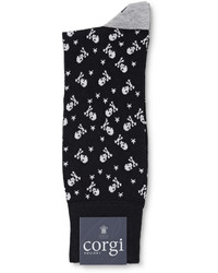 Corgi Skull And Crossbones Patterned Cotton Blend Socks