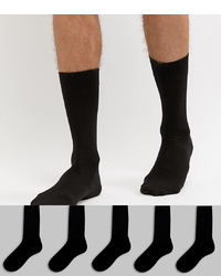 ASOS DESIGN Socks In Black 5 Pack