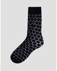 Jonathan Aston Spot Black Ankle Socks