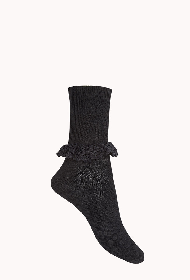 Forever 21 Sweet Ruffled Socks, $4 | Forever 21 | Lookastic