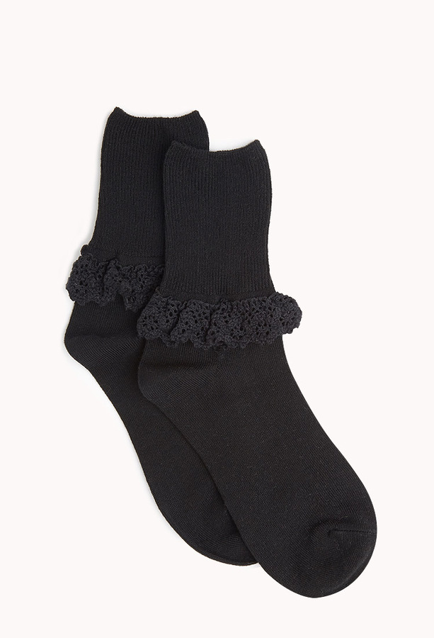 Forever 21 Sweet Ruffled Socks, $4 | Forever 21 | Lookastic