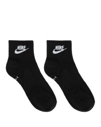 Nike Three Pack Black Everyday Essential Ankle Socks