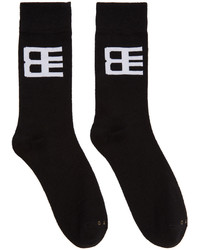 Baja East Three Pack Black Logo Socks