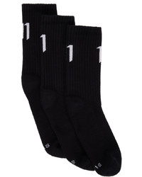11 By Boris Bidjan Saberi Three Pack Black Socks
