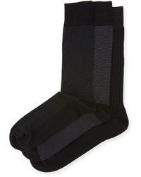 Neiman Marcus Three Pair Wardrobe Sock Set Black
