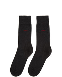 Hugo Two Pack Grey Logo Socks