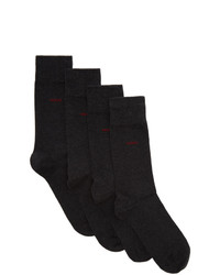 Hugo Two Pack Grey Logo Socks