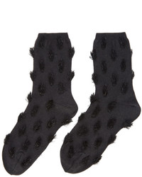 Y's Ys Black Inside Out Rame Socks