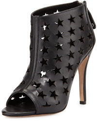 Black Star Print Ankle Boots