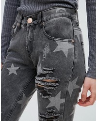 Glamorous Star Print Boyfriend Jeans