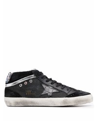 Golden Goose Mid Star Lace Up Distressed Sneakers