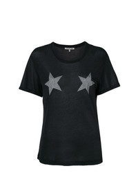 Black Star Print Crew-neck T-shirt