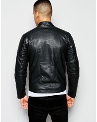 G Star G Star Faux Leather Biker Jacket Attacc In Black