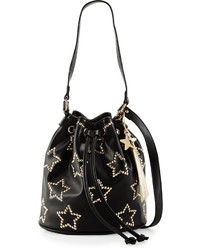 Betsey Johnson Night Lights Star Studded Bucket Bag Black