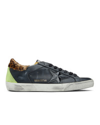 Golden Goose Black And Multicolor Snake Camouflage Sneakers