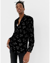 mens black shirt with stars
