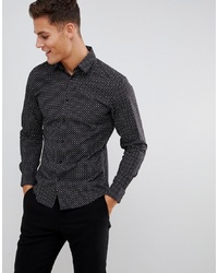 Selected Homme Star Print Shirt In Slim Fit