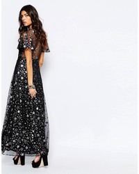 Reclaimed Vintage Sexy Plunge Neck Maxi Dress In Metallic Star Print