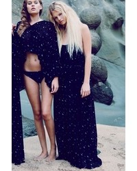 Wildfox Moon And Stars Flower Dress In Black Moon