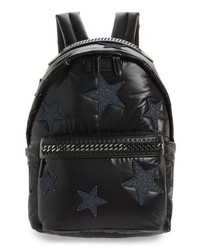 Black Star Print Nylon Backpack
