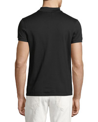 Saint Laurent Star Collar Cotton Pique Polo Shirt
