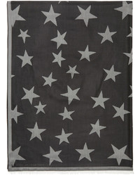 Black Star Print Silk Scarf