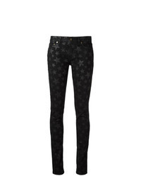 Black Star Print Skinny Jeans