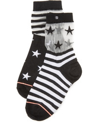 Black Star Print Socks