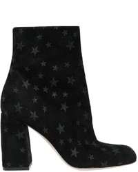 RED Valentino 90mm Glitter Star Suede Ankle Boots