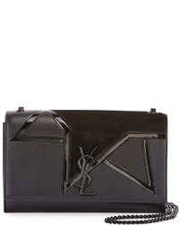 Saint Laurent Kate Monogram Medium Suede Star Chain Shoulder Bag Black