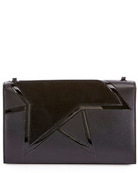 Saint Laurent Kate Monogram Medium Suede Star Chain Shoulder Bag Black