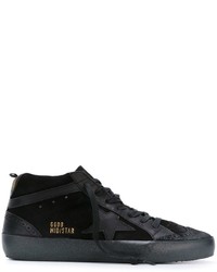 Black Star Print Suede Sneakers