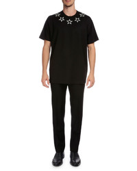 Givenchy Colombian Star Collar Short Sleeve T Shirt Black