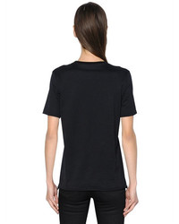 Saint Laurent Logo Star Print Cotton Jersey T Shirt
