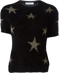 Black Star Print Wool Sweater