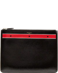 Givenchy Black And Red Stars Zip Pouch
