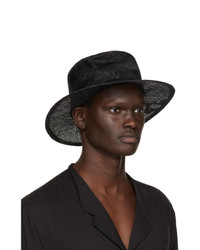 Yohji Yamamoto Black Straw Crush Hat