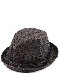 Block Headwear Raffia Braid Trilby Hat