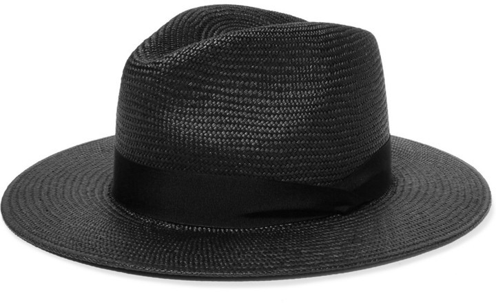 black straw panama hat