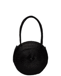 SENSI STUDIO Sensi Black Circle Woven Straw Shoulder Bag