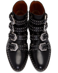 Givenchy Black Studded Buckle Boots