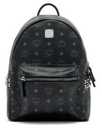 Black Studded Canvas Backpack