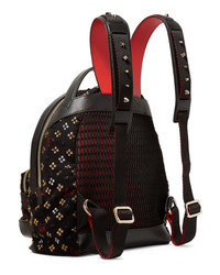 Christian Louboutin Backloubi Med Studded Canvas Jacquard Backpack