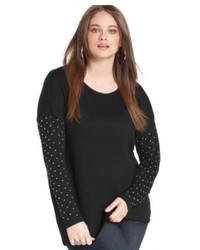 Seven7 Jeans Plus Size Long Sleeve Studded Sweater