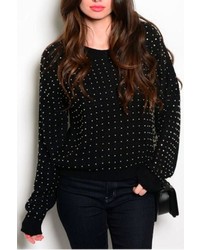 Solo Fashion New York Studded Detail Sweater