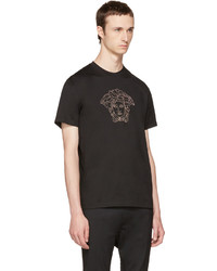 Versace Black Small Studded Medusa T Shirt