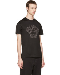 Versace Black Studded Medusa T Shirt